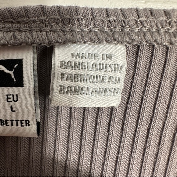 Sz. L Puma wrap crop top, gray, stretch, long sleeve, casual, date night - Picture 2 of 10